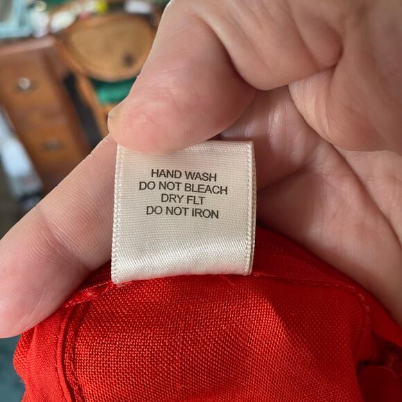 Line & Dot Red Strapless Linen Blend Wide Leg Jumpsuit Size S - Picture 8 of 9